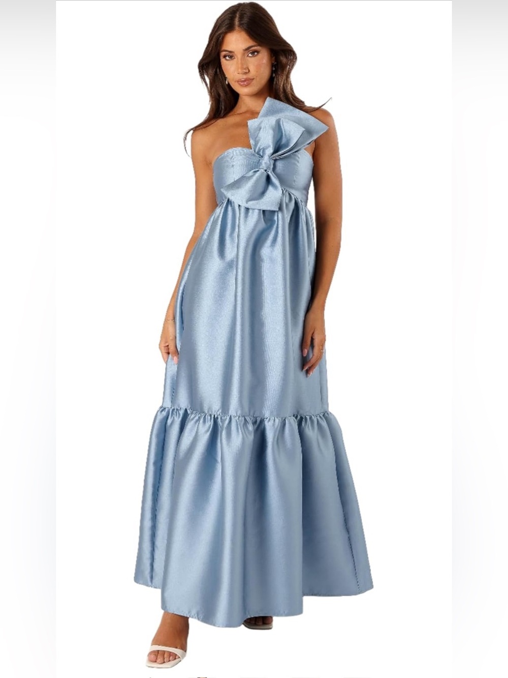 Petal & Pup Women's Betina Blue Bow Front Maxi Dress Sz XS NWT